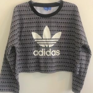 Adidas Black & White Crop Sweatshirt
